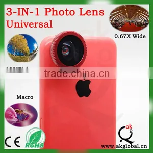 Manufacturer 3 In1 Lens 180 Degree Fis Heye Macro 0.67x Wide Angle Lens thumbnail-1