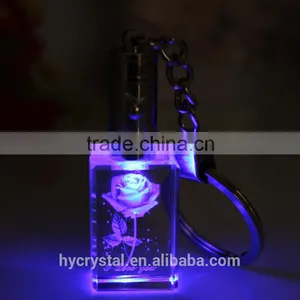 Custom Cheap Clear Crystal Glass Emoji Led Reflective Keychain thumbnail-4