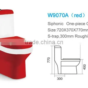 Wholesale Mass Production One Piece Sanitary Red Design Color Toilet thumbnail-3