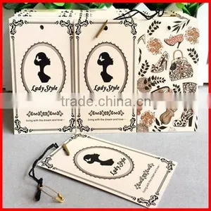 2014 Hot Sale New Design Custom Paper Print Recyclable Fancy Garment Hang Tags thumbnail-4