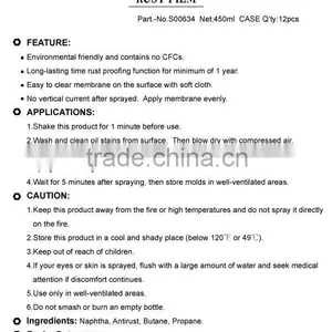 SPODIN Anti Rust Spray Anti Rust Coating Rust Remover Anti Rust Lubricant Spray thumbnail-3