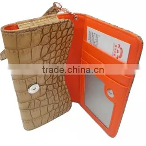 Hot Selling Custom Stylish Leather 5.5 Inch Universal Wallet Phone Purse for Iphone 6 Plus With Card Slots Wholesale thumbnail-1