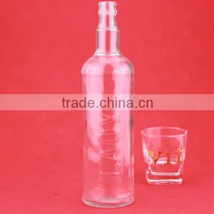 Bulk Wholesale Cheap Cylindrical Glass Bottles Frosted Round Bottles Liquor Bottles Transparent thumbnail-1