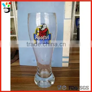 Very Bright Finish Surface Clear & Custom Logo Printing Tall Heavy Base Pilsner thumbnail-1