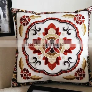 High Quality Household Embroidery Cotton Pillow Case Cover, Living Room Sofa Chair Office Squire Geometric Cushion Cover thumbnail-5