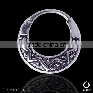 Surgical Steel Tribal Fan Indian 16g Septum Clicker Fashionable Nose Ring thumbnail-2