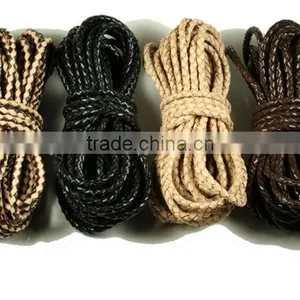 Bolo Braided Round Leather Cords |100% Genuine Leather 3mm Braided Bolo Cord Round thumbnail-3