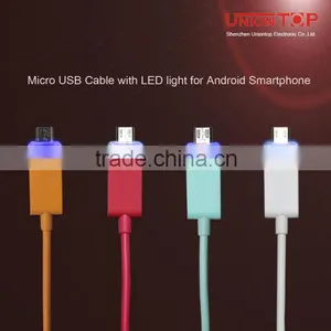 Shenzhen Manufacture OEM/ODM Accept Fast Charging 1m Android Usb Cable With Led Light for Samsung/Huawei/Xiaomi/HTC thumbnail-1