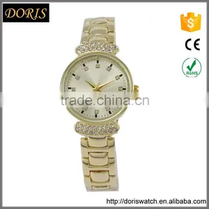 Hot! Gold Plated Alloy Diamond Fashion Lady Watch High Brighness Wrist Watch Watch Custom Logo thumbnail-1