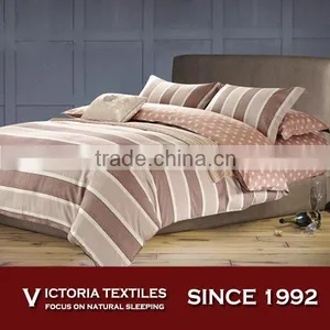 Pacific Brown Striped 8 Piece Full Size Cotton Comforter Duvet Cover Bedding Bed Set Bed Linen thumbnail-1