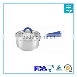 Stainless Steel Small Deep Saucepan Pot With Silicone Handle thumbnail-1