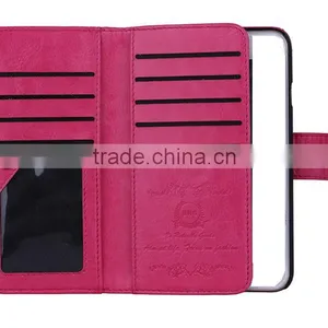 Universal Flip Separable PU/Genuine Leather Wallet Mobile Phone Case thumbnail-4