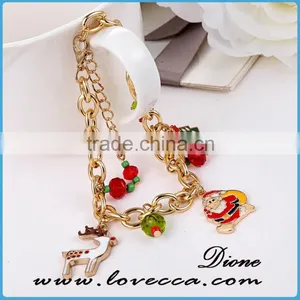 Fashion Design Various Colorful Charm Bracelet ,snowman,deer,XMAS Tree Charms thumbnail-5