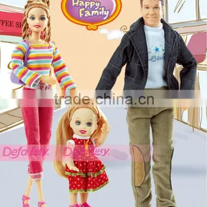 Happy Family Beautiful Jointed Girl Dolls 4 Inch and 11.5 Inch Small Plastic Toy Figures Custom Dolls House Furniture thumbnail-1