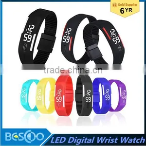 Fashion Rectangle Bracelet Boys Girls Touch LED Watch Sport Digital Sports Watchs Unisex Jelly Candy Rubber Silicone Wristband thumbnail-1
