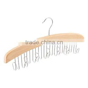 Natural Hardwood 24 Ties Organizer Wooden Rotating Tie Hanger thumbnail-3