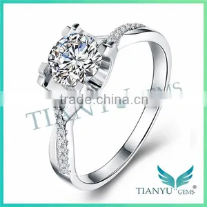 Fashion Style Jewellery 925 Sliver Finger Ring Moissanite Diamond Wedding Ring thumbnail-2