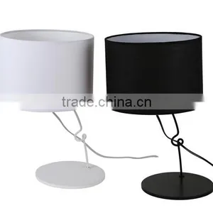 Modern Round Living Room Desk Lamp Metal Body With Fabric Lampshade Bedroom Table Lamp thumbnail-4