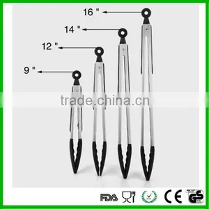 Food Grade Silicone Kitchen Locking Tongs , Food Tongs, BBQ Tongs thumbnail-4