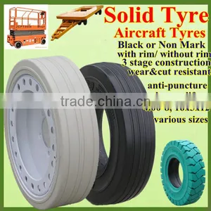 Top Quality Chinese 400x8 Flat Proof Aircraft Solid Tyres With Good Price thumbnail-2