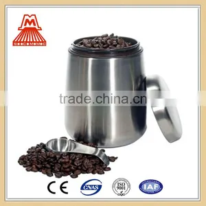 STAINLESS STEEL HOME COFFEE CANISTER /FOOD STORAGE CONTAINER WITH MAGNET LID AND SCOOP thumbnail-2