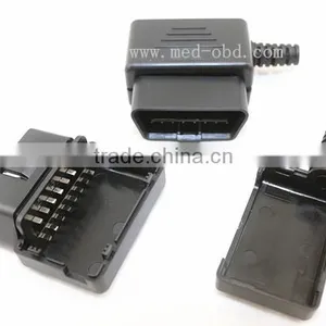 OBD2 Male Connector 16pin 90 Degree Right Angle J1962m Plug With Enclosure Without Screw thumbnail-2