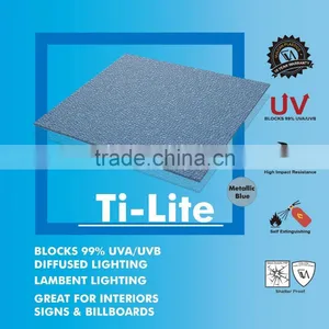 Opaque Lower Temp Plastic Polycarbonate Embossed Sheet (Ti-Lite Metallic Blue Solid Embossed) thumbnail-1