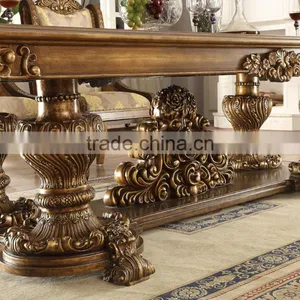 Royal Luxurious Hand Carved Special Design Full Solid Wood Dining Room Furniture Set For Villa(MOQ=1 SET) thumbnail-3