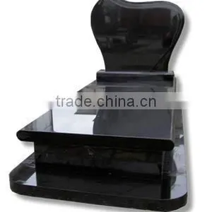 High Polished Black Marble Memorial Tombstone thumbnail-1