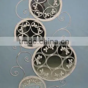 Flower Round Metal Mirror Wall Decor thumbnail-1