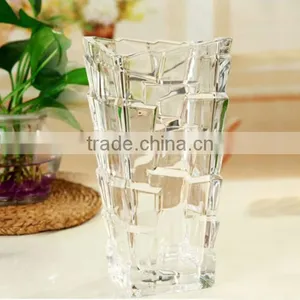 Crystal Glass Tall Cylinder Glass Vase for Home Centerpiece thumbnail-1