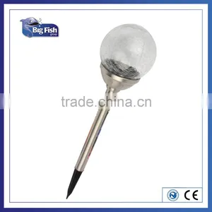 Small Stainless Steel Colour Changing Solar Crackle Globle Glass Ball Lawn Light Yard Path Light Solar Lamp Solar LED Light thumbnail-1