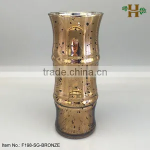 Handmade Brass Color Bamboo Shaped Glass Flower Vase thumbnail-1