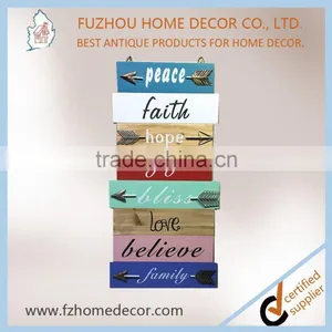 2017 Hot Sell Wooden Wall Printing Sign With Metal Arrow Decor for Home Use thumbnail-1