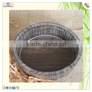 Burning Colored Round Wood Food Warming Tray thumbnail-1