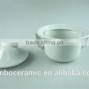 Mini Ceramic Casserole Pot With Lid, White Ceramic Small Soup Pot for Cookware thumbnail-2
