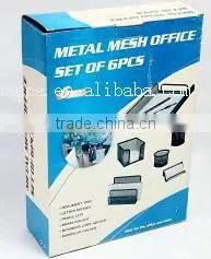 Metal Wire Mesh Desk Organizer Office Stationery Set Of 6 Pcs/Office Table Set thumbnail-2