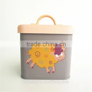 Set of 5pcs Metal Dog Dry Food and Bird Pet Treats Storage Canister Tin Box thumbnail-6