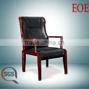 Office Wood Chair Vietnam Conference Chair Leather Wooden Frame Meeting Room Chair thumbnail-1
