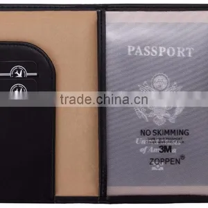 Black Hot Selling Genuine Leather Rfid Travel Passport Holder thumbnail-6