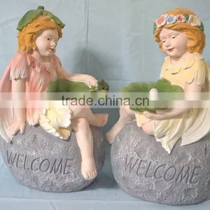 Fiberglass Garden Girl Welcome Statue Ornament thumbnail-1