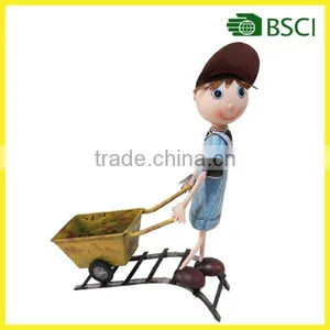 YS14665 Hot Selling Decoration Boy Cart Hand Made Decoration thumbnail-1