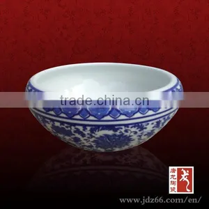 Exquisite Design Blue and White Ceramic Fish Bowl Vase thumbnail-1