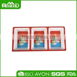 Rectangular 3 Compartments Chip Dip, Division Durbale Snowman Christmas Decorative Dishes thumbnail-1