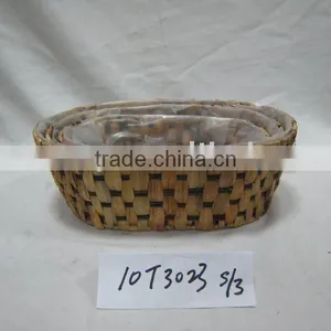 Oval Waterhyacinth / Rattan Planter With Plastic Lining thumbnail-1