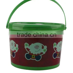 Santa Claus Pattern PP Inexpensive Plastic Bucket With Handle thumbnail-3