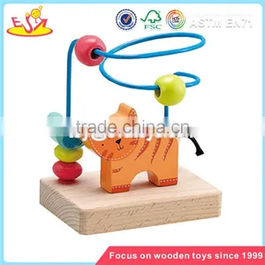 Wholesale Lovely Animal Wooden Wire Bead Toy for Kids High Quality Wooden Wire Bead Toy W11B020 thumbnail-5