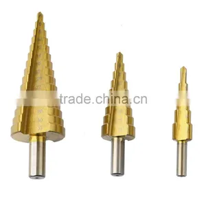 3Pcs/lot HSS Steel Large Step Cone Titanium Coated Metal Drill Bit Cut Tool Set Hole Cutter 4-12/20/32mm Wholesale thumbnail-1