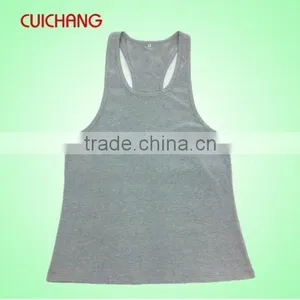 Wholesale Heat Transfer/silk Screen Print Polyester/cotton Custom Design Running Sleeveless Shirt Tank Top YDBX-079 thumbnail-1