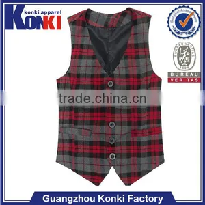 Popular Plaid Mens Designer Casual Vest thumbnail-1